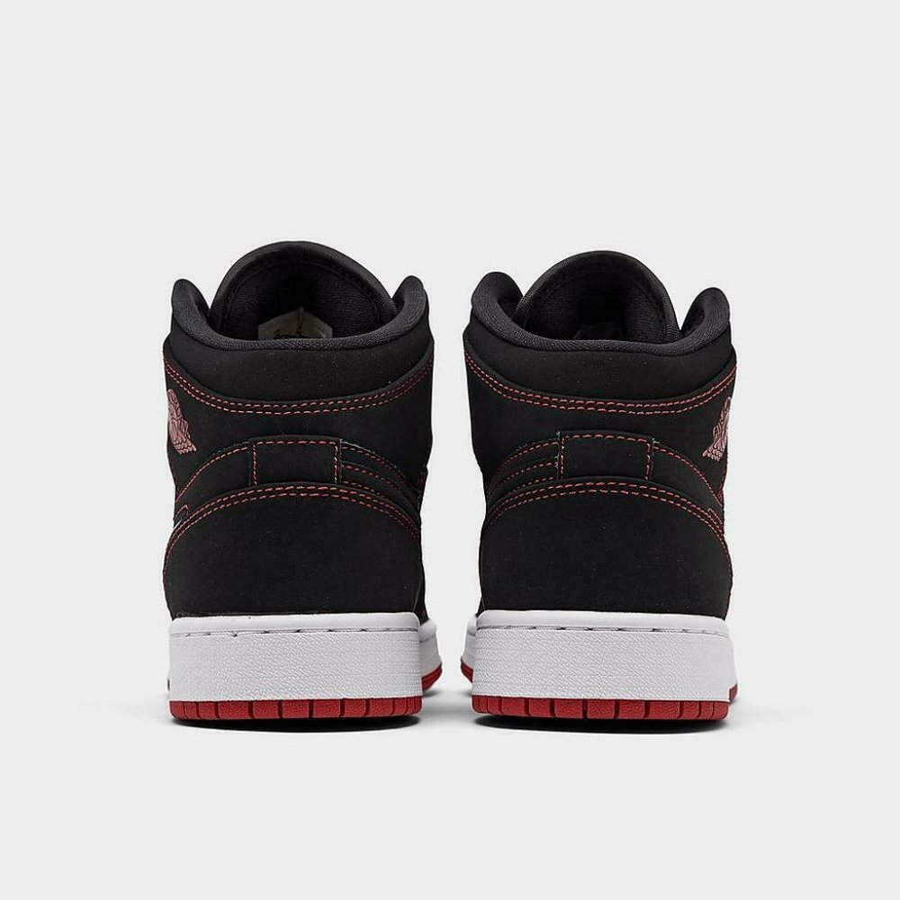 Nike Air Jordan 1 Mid Fearless GS Bred Red Black K - Picture 4 of 7
